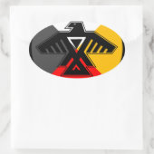 Anishinaabe Thunderbird in de vier richtingen Ovale Sticker (Tas)