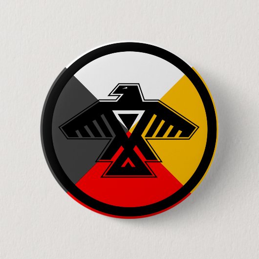 Anishinaabe Thunderbird in de vier richtingen Ronde Button 5,7 Cm (Voorkant)