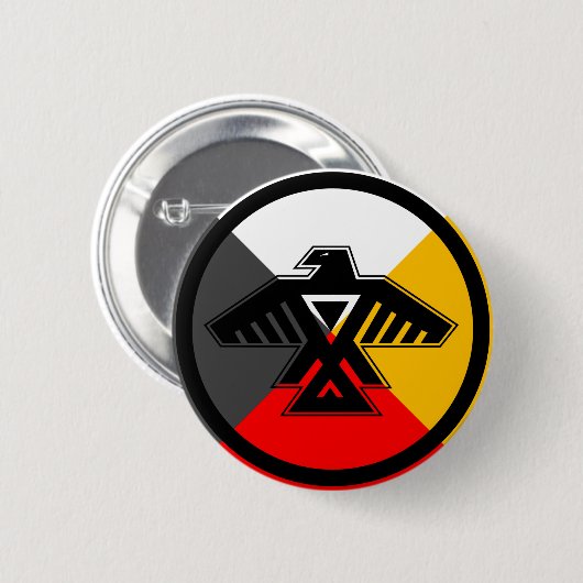 Anishinaabe Thunderbird in de vier richtingen Ronde Button 5,7 Cm (Voorkant /achterkant)