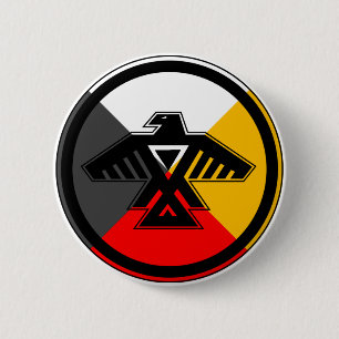 Anishinabek Dodem & 4 Richtingen Button