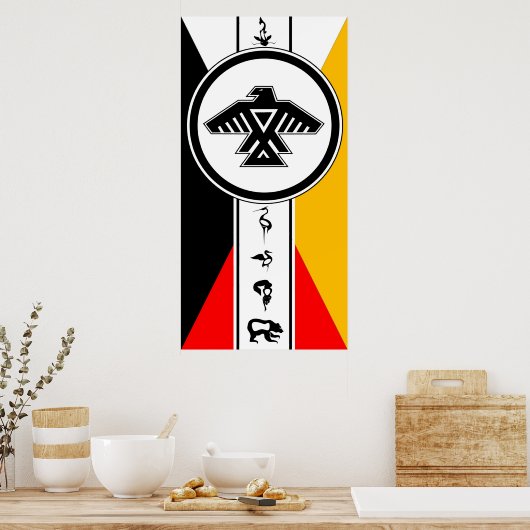 Anishinabek Dodem & 4 Richtingen Poster (Keuken)