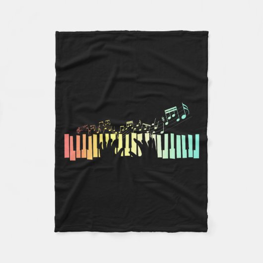 Anist Keyboards Music Notes Ano  Fleece Deken (Voorkant)