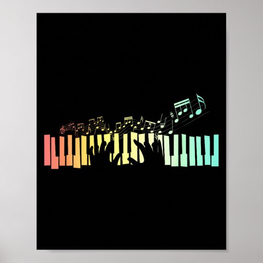 Anist Keyboards Music Notes Ano  Poster (Voorkant)