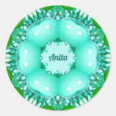 ANITA ~ Helder Abstract Fractal Pattern ~ Ronde Sticker (Voorkant)