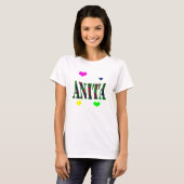 Anita, naam Logo met liefdesharten, T-shirt (Voorkant volledig)