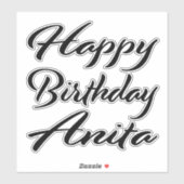 Anita Name Vorname black Sticker Geburtstag (Vel)