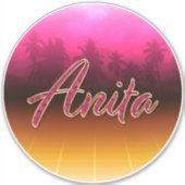 Anita Vorname Name golden pink Aufkleber Sticker (Voorkant)