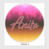 Anita Vorname Name golden pink Aufkleber Sticker (Vel)