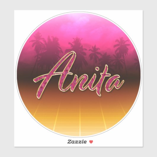 Anita Vorname Name golden pink Aufkleber Sticker (Vel)