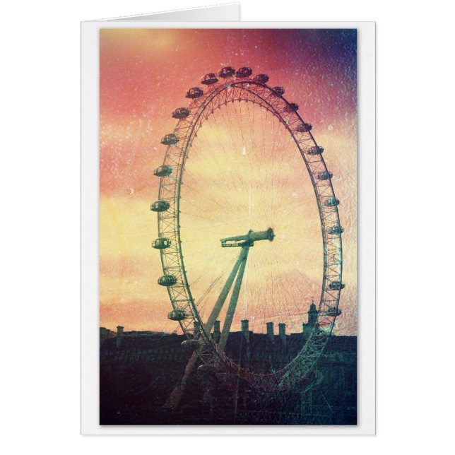 Anitiqued London Eye op Sunrise (Voorkant)