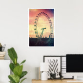 Anitiqued London Eye op Sunrise Poster (Thuiskantoor)