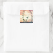Anitiqued London Eye op Sunrise Vierkante Sticker (Tas)