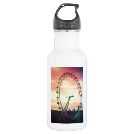 Anitiqued London Eye op Sunrise Waterfles (Voorkant)
