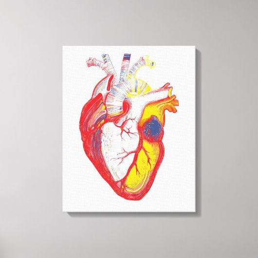 Anitomische Pop Heart Canvas Afdruk (Voorkant)