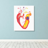 Anitomische Pop Heart Canvas Afdruk (Insitu (Houten vloer))