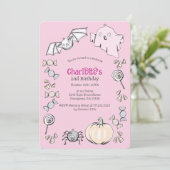 Aniversario de los niños de Halloween de dulce dul Kaart (Staand voorkant)