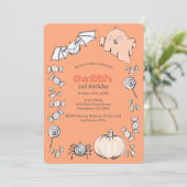 Aniversario de los niños de Halloween de dulce dul Kaart (Staand voorkant)