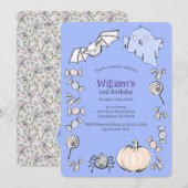 Aniversario de los niños de Halloween de dulce dul Kaart (Voorkant / Achterkant)