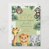 Aniversario del Safari del Bebé Schattige Kaart (Voorkant)