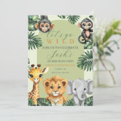 Aniversario del Safari del Bebé Schattige Kaart (Staand voorkant)