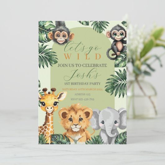 Aniversario del Safari del Bebé Schattige Kaart (Staand voorkant)