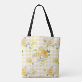 Anja buttercup Gingham Tote Bag (Achterkant)