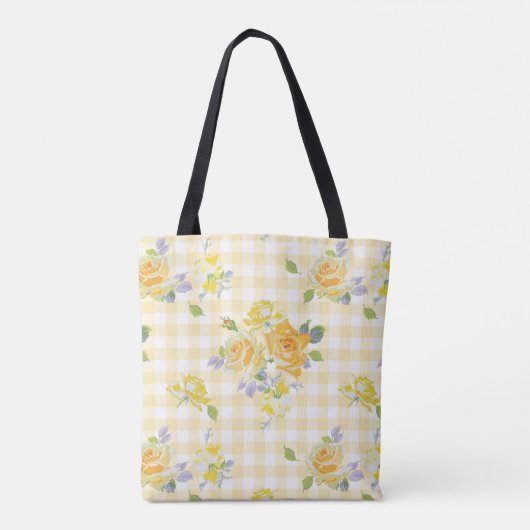 Anja buttercup Gingham Tote Bag (Achterkant)