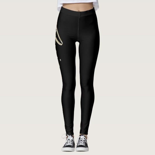 Anja white gold Handwriting Hose Leggings (Voorkant)