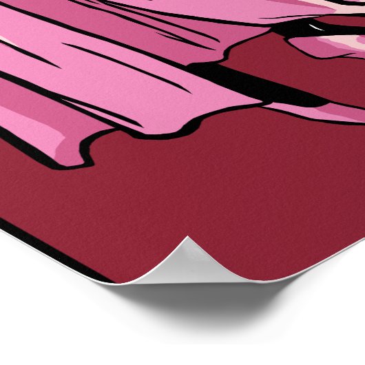 ANJANETTE: Art Deco-Mode in roze en geel Poster (Hoek)