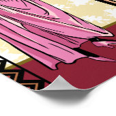 Anjanette in Pink en Gold Poster (Hoek)