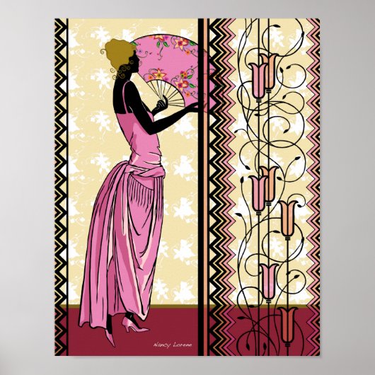 Anjanette in Pink en Gold Poster (Voorkant)