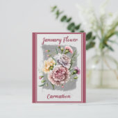 Anjeliers Vintage Januari Bloem Bloemstuk Briefkaart (Staand voorkant)