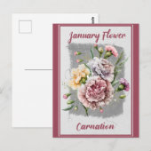 Anjeliers Vintage Januari Bloem Bloemstuk Briefkaart (Voorkant / Achterkant)