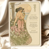 Anjer Art Nouveau Bloemen Godin Menu Kaart