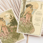 Anjer Art Nouveau Bloemen Godin Menu Kaart