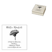  anjer bloem aangepaste retour adres rubberstempel (Gestempeld)