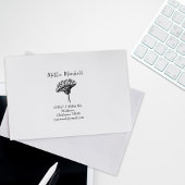 anjer bloem aangepaste retour adres rubberstempel