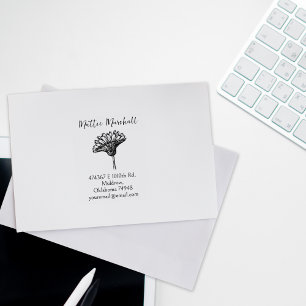  anjer bloem aangepaste retour adres rubberstempel