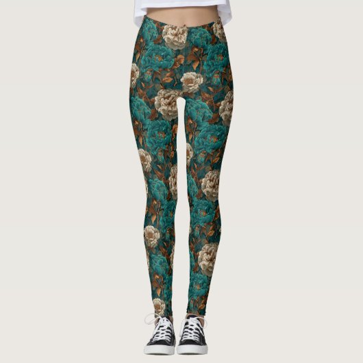 Anjer Bloem Fitness Mode Anjer Schittering Leggings (Voorkant)