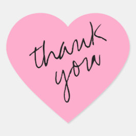Anjer Bloem Roze Hart Dank U Sticker