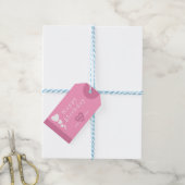 Anjer Bloem Roze Verjaardagsharten Cadeau Labels Cadeaulabel (Met Touw)