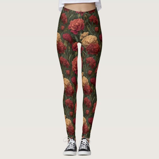 Anjer Bloem Sportkleding Anjer Thema Leggings (Voorkant)