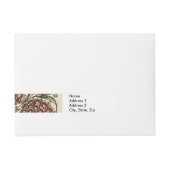 Anjer Bloem Tegel Antiek Rustieke Kunst Adreslabel Wikkel (Voorkant)