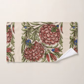 Anjer Bloem Tegel Antiek Rustieke Kunst Bad Handdoek (Handdoek)