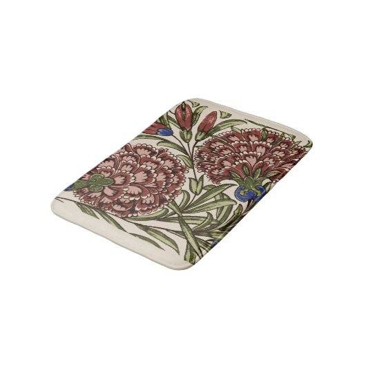 Anjer Bloem Tegel Antiek Rustieke Kunst Badmat (Gekanteld)