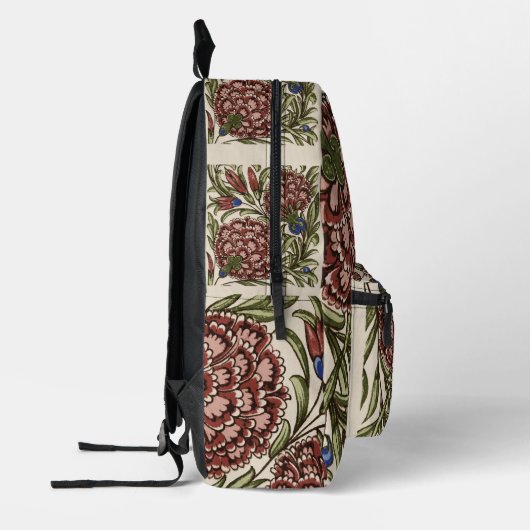 Anjer Bloem Tegel Antiek Rustieke Kunst Bedrukte Rugzak (Links)