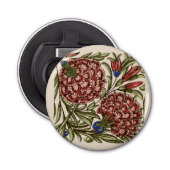 Anjer Bloem Tegel Antiek Rustieke Kunst Button Flesopener (Voorkant)