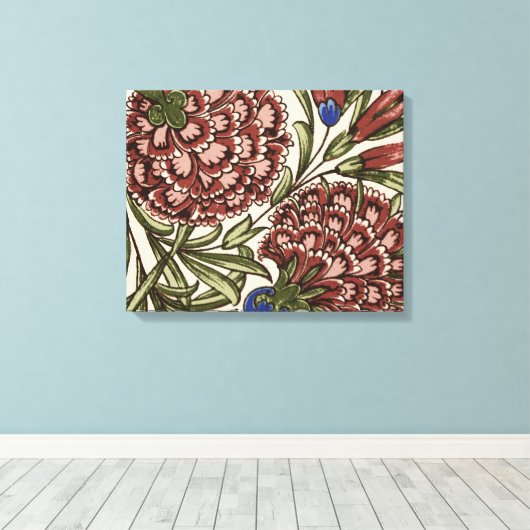 Anjer Bloem Tegel Antiek Rustieke Kunst Canvas Afdruk (Insitu (Houten vloer))