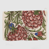 Anjer Bloem Tegel Antiek Rustieke Kunst Golfhanddoek (Horizontaal)