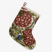 Anjer Bloem Tegel Antiek Rustieke Kunst Grote Kerstsok (Voorkant (Hangend))